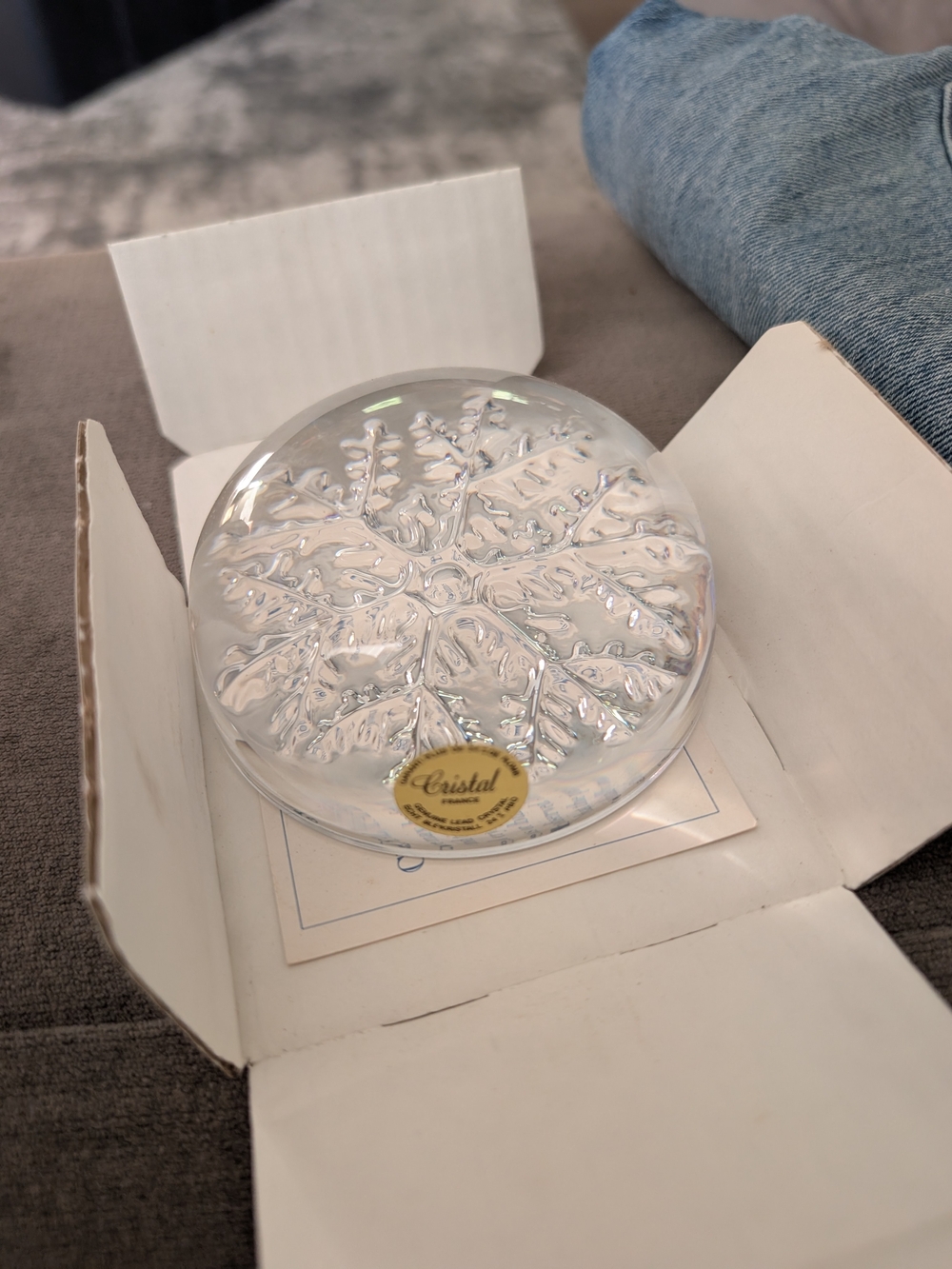 Avon Clear Crystal Snowflake Paperweight